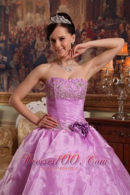 Lavender Beading Ball Gown Organza Sweet 15 Dresses