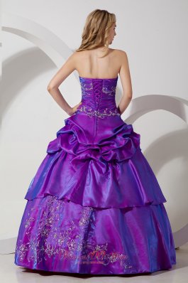 Sweet 16 Dress With Jacket Purple Taffeta Embroidery