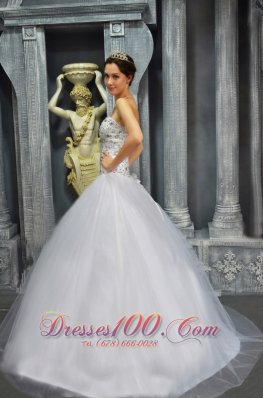 Taffeta and Tulle White Sweetheart Quinceanera Dress Beading