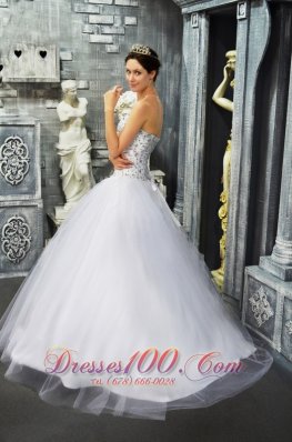 Taffeta and Tulle White Sweetheart Quinceanera Dress Beading