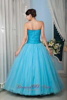 Aqua 15 Quinceanera Dress A-line Sweetheart Tulle Beading