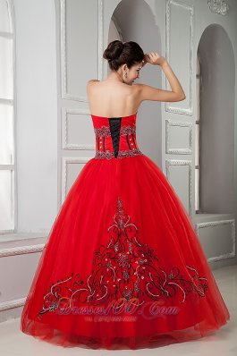 Appliques Red Ball Gown Quinceanera Dresses Gowns