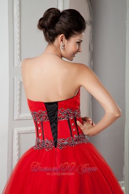 Appliques Red Ball Gown Quinceanera Dresses Gowns