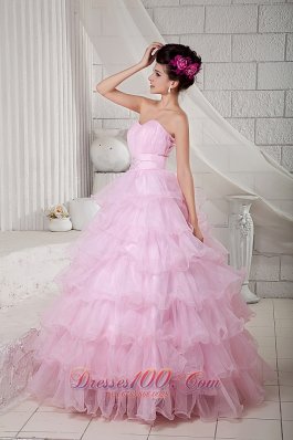 Beading and Pleated Ball Gown Baby Pink Dresses Quinceanera