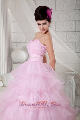 Beading and Pleated Ball Gown Baby Pink Dresses Quinceanera