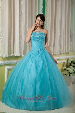 Beading Teal Ball Gown Sweetheart Dresses Of 15 Tulle