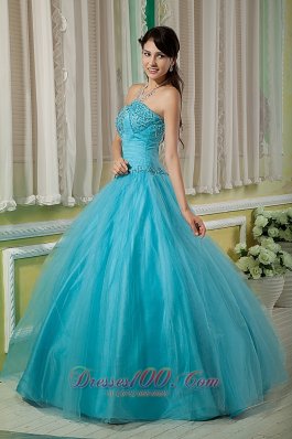 Beading Teal Ball Gown Sweetheart Dresses Of 15 Tulle