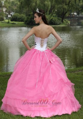 Embroidery Decorate Wholesale Rose Pink Quinceanera Dress