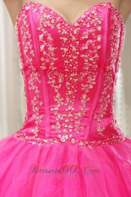 Sweetheart Hot Pink Embroidery Quinceanera Dresses On Sale