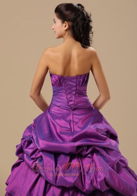 Strapless Appliques Decorate Pick-ups Purple Dresses Of 15