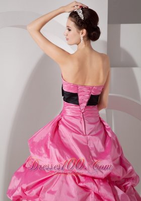 Pick-ups Rose Pink Ball Gown Quinceanea Dress Taffeta