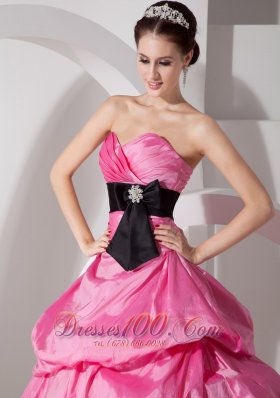 Pick-ups Rose Pink Ball Gown Quinceanea Dress Taffeta