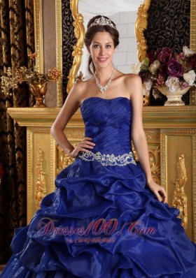 Discount Royal Blue Appliques Sweet 16 Dress