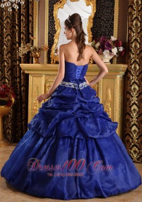 Discount Royal Blue Appliques Sweet 16 Dress