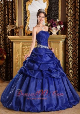 Discount Royal Blue Appliques Sweet 16 Dress