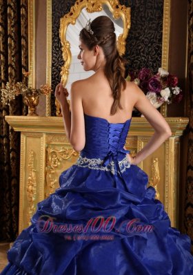 Discount Royal Blue Appliques Sweet 16 Dress