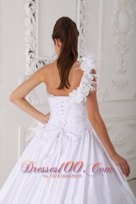 2013 Beautiful White One Shoulder Quinceanera Dress