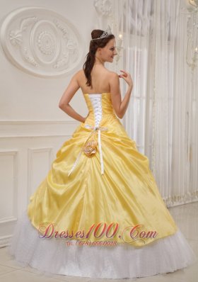 For Sale Yellow and White Flower Sweet 16 Dress