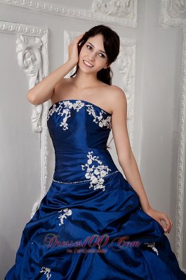 Royal Blue Sweetheart Sash Floor-length Dress for Quinceanera
