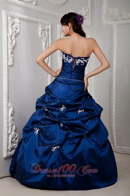 Royal Blue Sweetheart Sash Floor-length Dress for Quinceanera