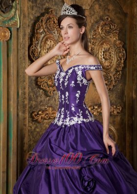 Purple Quinceanera Dress Off The Shoulder Appliques