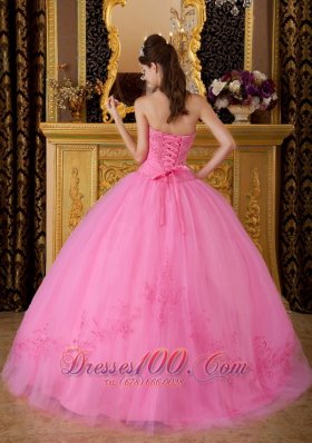 2013 Rose Pink Sweetheart Appliques Ball Gown for Sweet 16