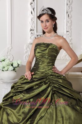 Ball Gown Taffeta Beading Quinceanera Dress for Sweet 16