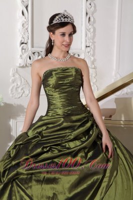 Ball Gown Taffeta Beading Quinceanera Dress for Sweet 16