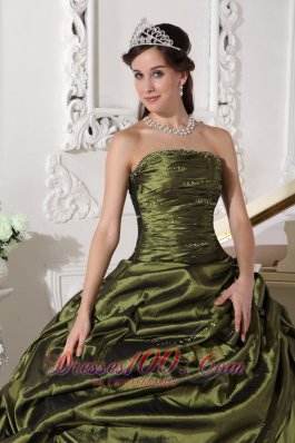 Ball Gown Taffeta Beading Quinceanera Dress for Sweet 16