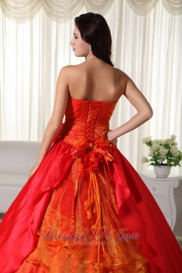 Under 200 Red Floor-length Ruched Quinceanera Dress