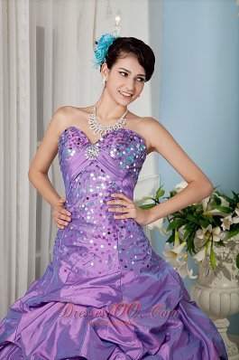 Lavender A-line Sweetheart Beading Floor-length Sweet 16 Dress