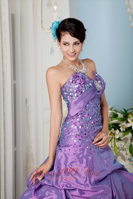 Lavender A-line Sweetheart Beading Floor-length Sweet 16 Dress