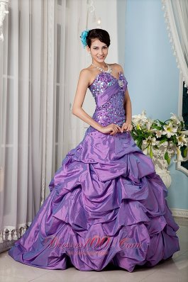 Lavender A-line Sweetheart Beading Floor-length Sweet 16 Dress