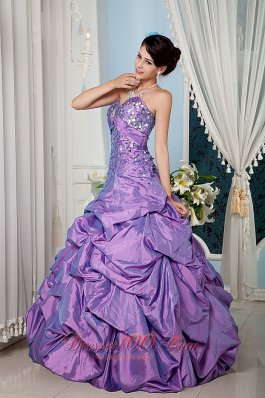 Lavender A-line Sweetheart Beading Floor-length Sweet 16 Dress