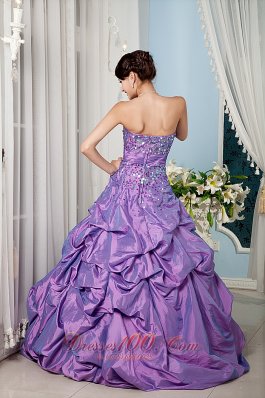 Lavender A-line Sweetheart Beading Floor-length Sweet 16 Dress