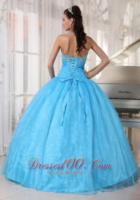 Baby Blue Sweetheart Appliques Sweet 16 Dress