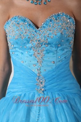 Baby Blue Sweetheart Appliques Sweet 16 Dress