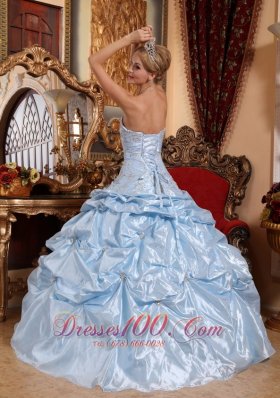 Baby Blue Quinceanera Dress Embroidery Pick-ups