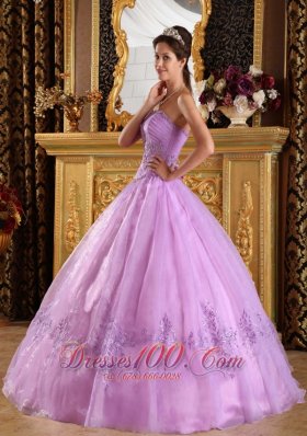 Lilac Quinceanera Dress Strapless Appliques Strapless