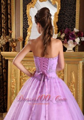 Lilac Quinceanera Dress Strapless Appliques Strapless