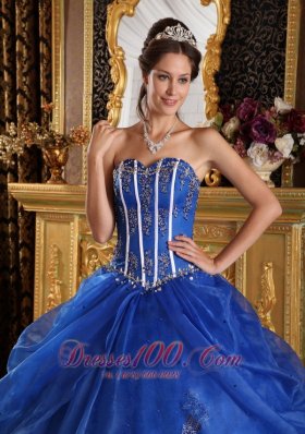 Royal Blue Quinceanera Dress Sweetheart Floor-length Appliques