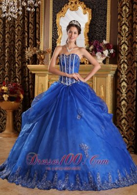 Royal Blue Quinceanera Dress Sweetheart Floor-length Appliques