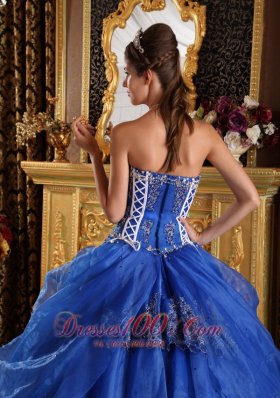 Royal Blue Quinceanera Dress Sweetheart Floor-length Appliques