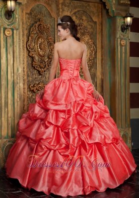 2013 Watermelon Quinceanera Dress Appliques Ball Gown