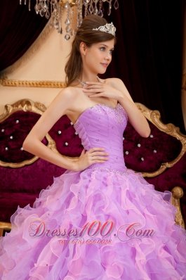 Lavender Quinceanera Dress Sweetheart Beading Floor-length