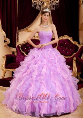 Lavender Quinceanera Dress Sweetheart Beading Floor-length