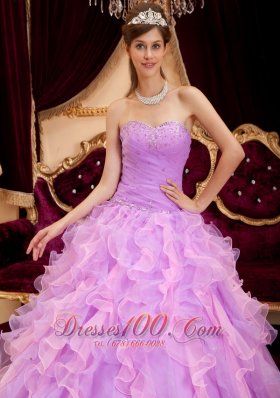 Lavender Quinceanera Dress Sweetheart Beading Floor-length