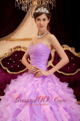 Lavender Quinceanera Dress Sweetheart Beading Floor-length