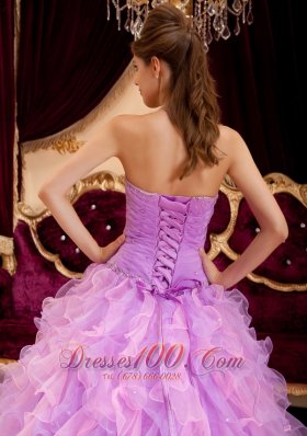 Lavender Quinceanera Dress Sweetheart Beading Floor-length