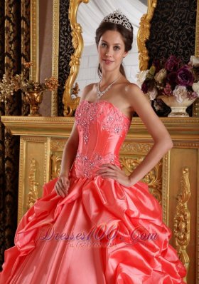 Watermelon Quinceanera Dress Emboridery Beading Sweetheart